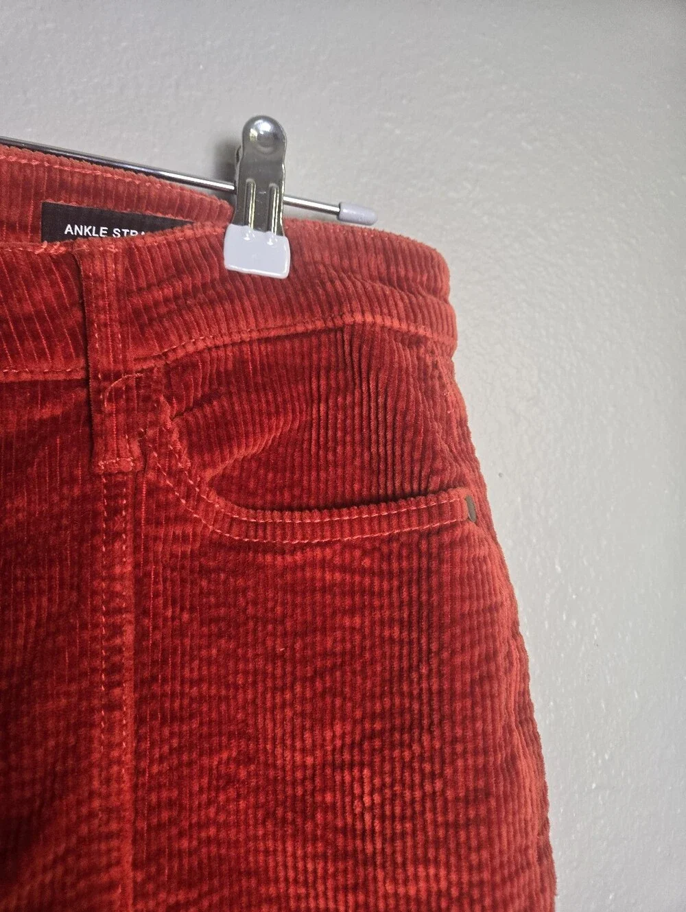 Judy Blue Ankle Straight Corduroy Red Orange Jeans Size 15/32